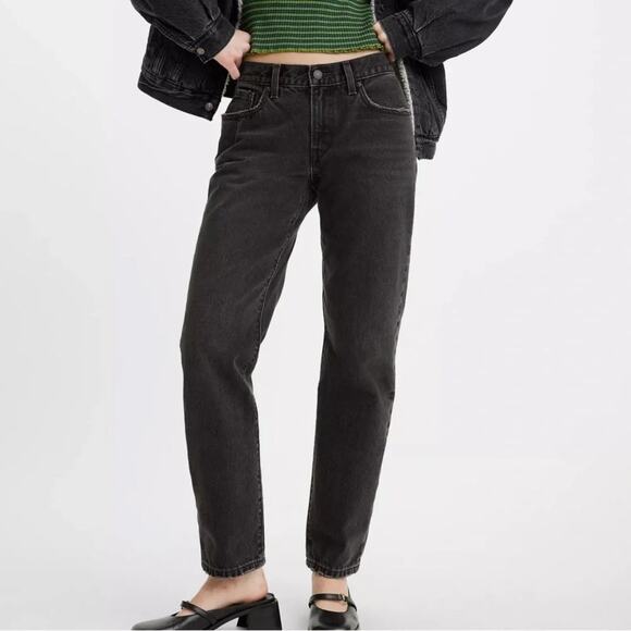 Levi's Denim - Levis Mid Rise Middy Straight Leg Jeans Black 24